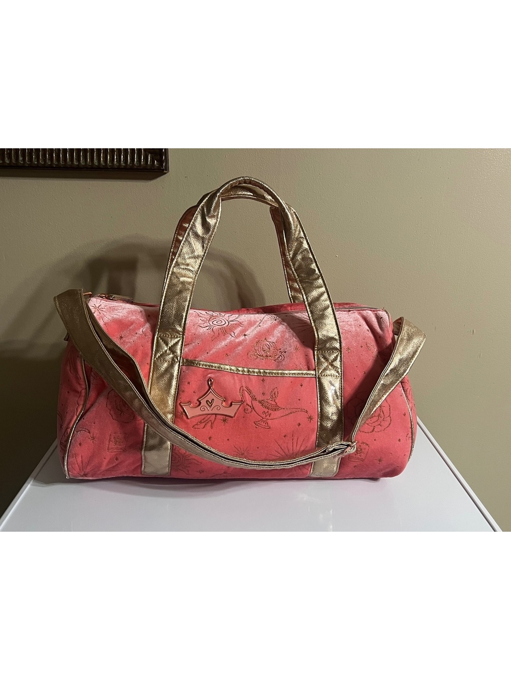 Disney Store/Parks Exclusive "Icons" Pink Velvet/Velour Ballet Duffel Bag